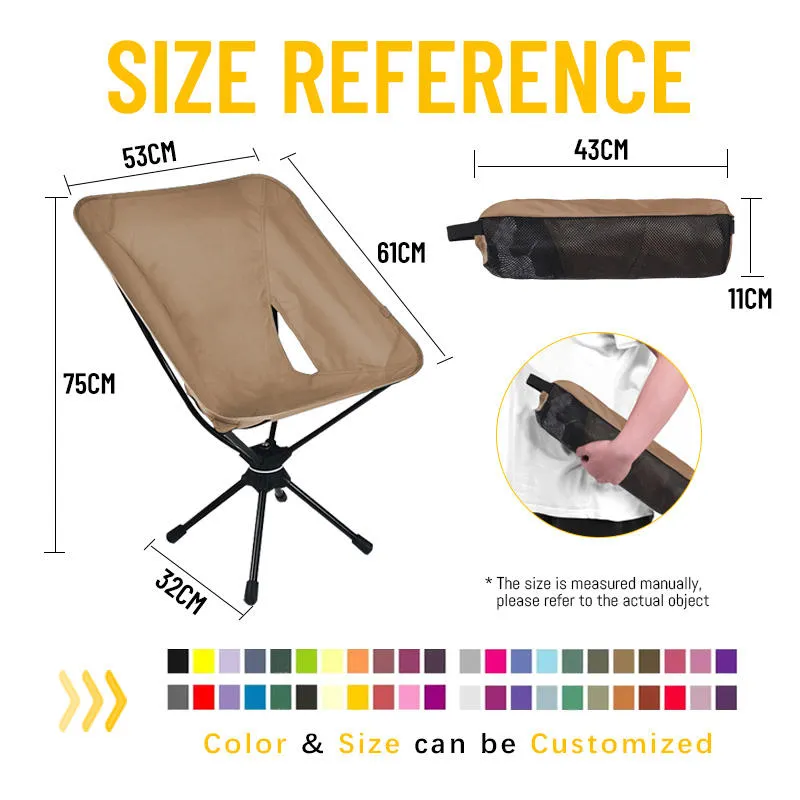 360 rotating moon chair dimension size reference chart